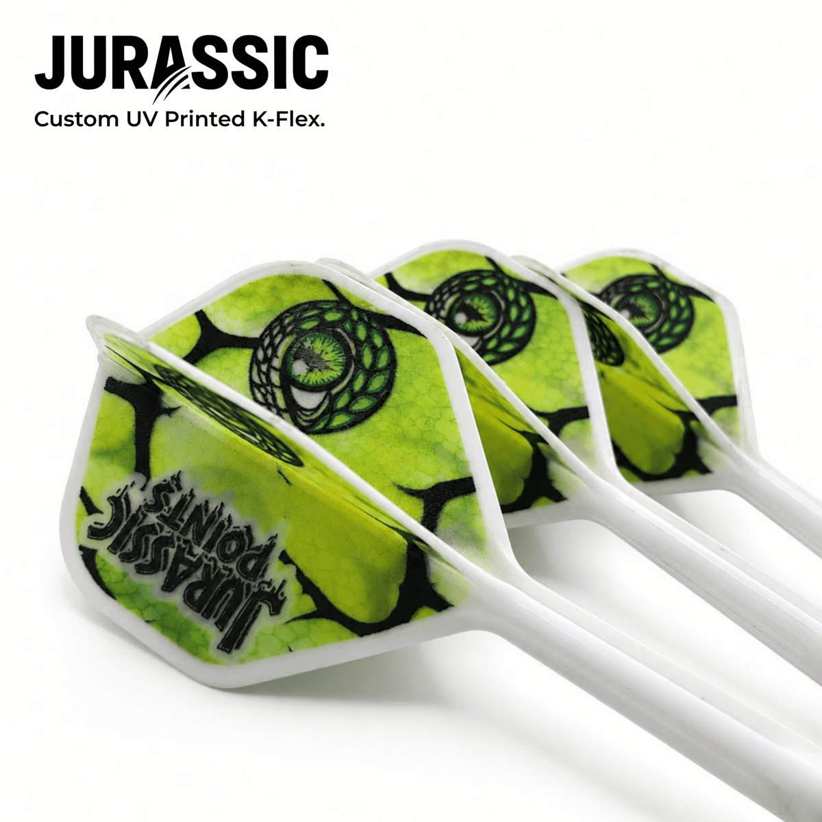 K-Flex Custom UV-Printed Flights — No2 or No6 - Jurassic Darts