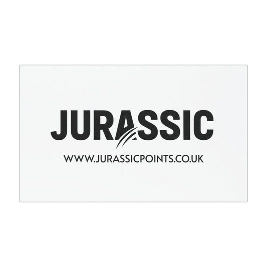 Car Magnet — Jurassic Logo with www.jurassicpoints.co.uk (Black on White) - Jurassic Points