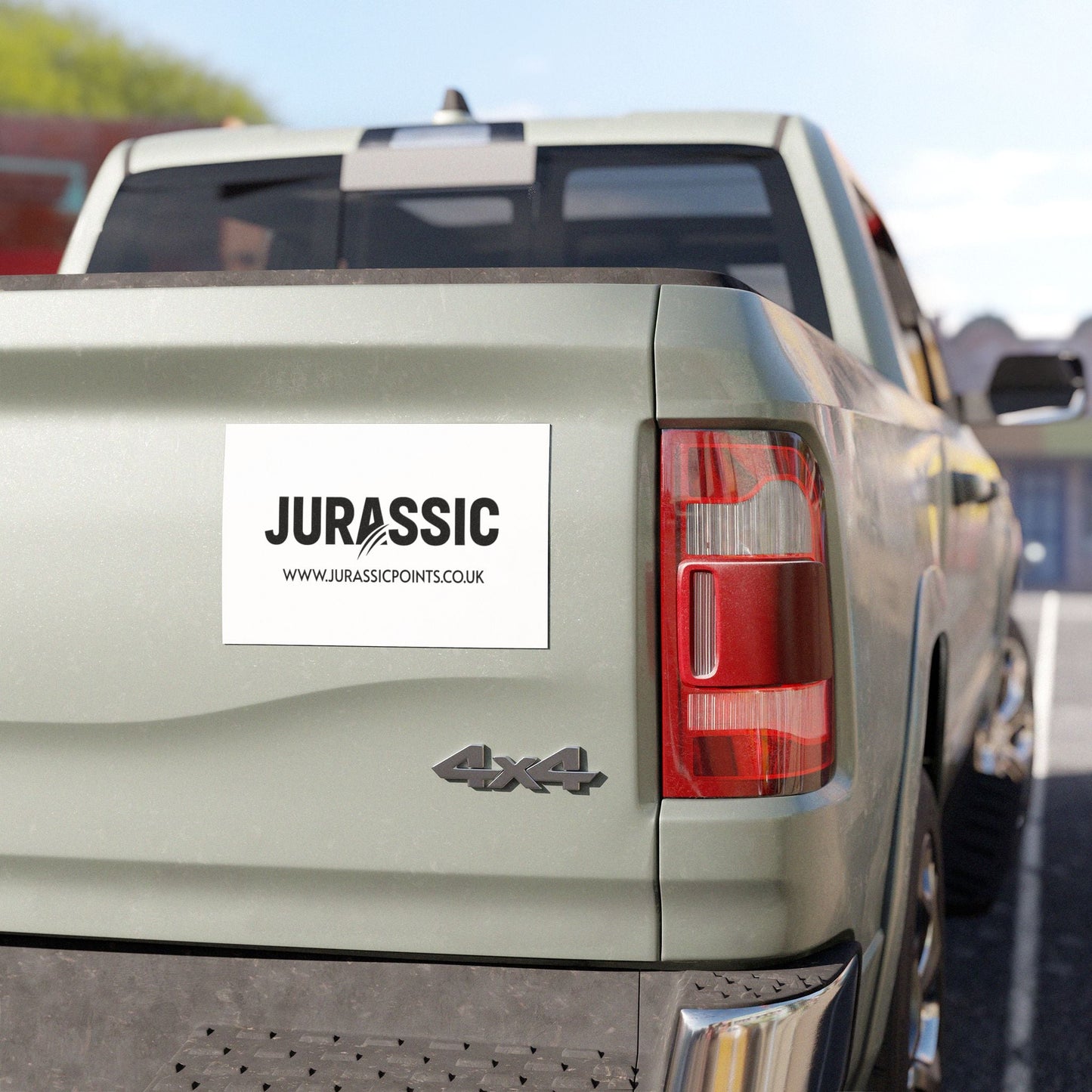 Car Magnet — Jurassic Logo with www.jurassicpoints.co.uk (Black on White) - Jurassic Points