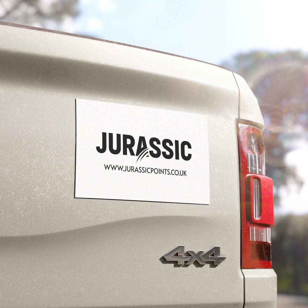 Car Magnet — Jurassic Logo with www.jurassicpoints.co.uk (Black on White) - Jurassic Points